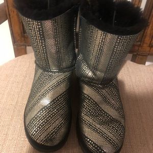 Black & Silver Ugg Boots